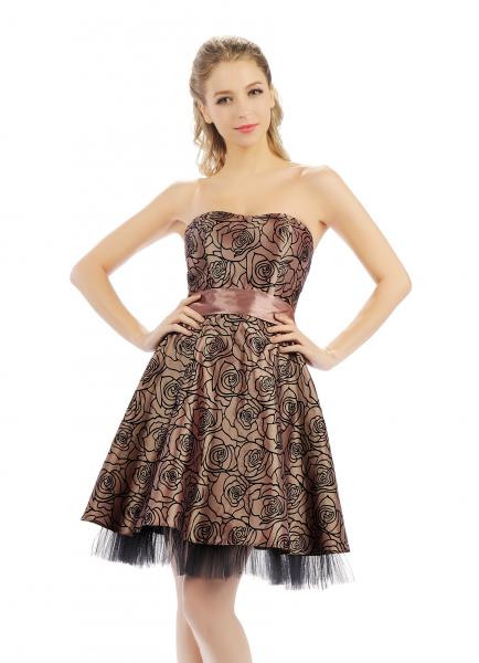 Abendkleid AK-5963 braun / bordeaux