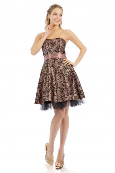 Abendkleid AK-5963 braun / bordeaux